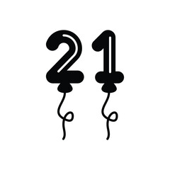 Number Balloons Icon vector stock illustration