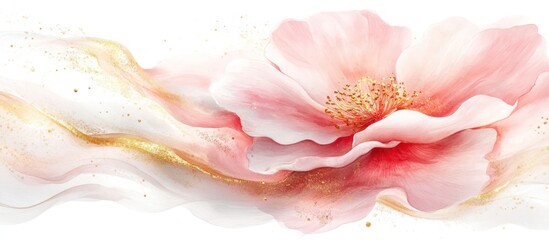 Delicate Pink Flower in Abstract Flow