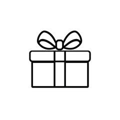 Minimalist Gift Box – Present Outline with Bow for Celebrations