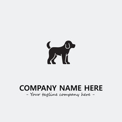Dog illustration black and white for logo company vector image
