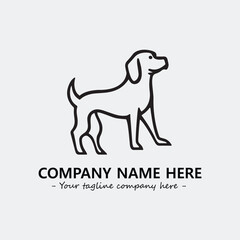 Dog illustration black and white for logo company vector image
