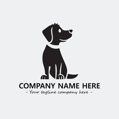 Dog illustration black and white for logo company vector image
