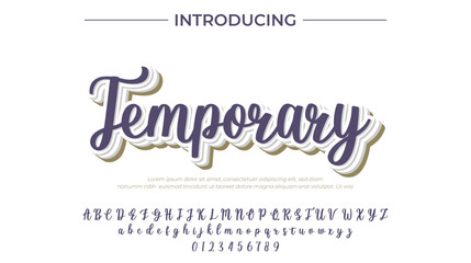 Temporary Font Stylish brush painted an uppercase vector letters, alphabet, typeface