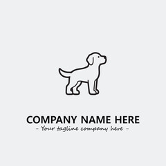 Dog illustration black and white for logo company vector image
