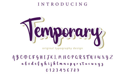 Temporary Font Stylish brush painted an uppercase vector letters, alphabet, typeface