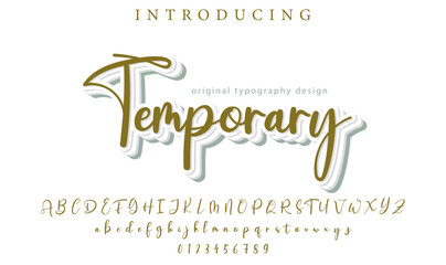 Temporary Font Stylish brush painted an uppercase vector letters, alphabet, typeface