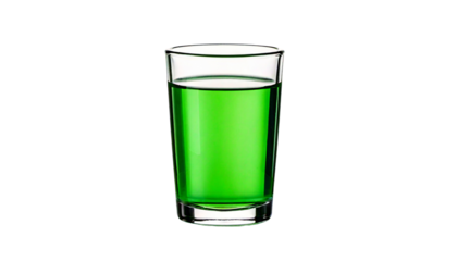 glass of green juice, mint isolated on transparent background 