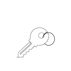  Key vector icon  Key symbol continuous line drawing doodle