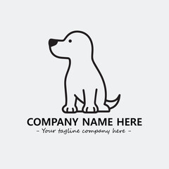 Dog illustration black and white for logo company vector image
