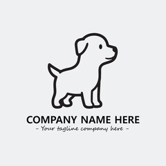 Dog illustration black and white for logo company vector image
