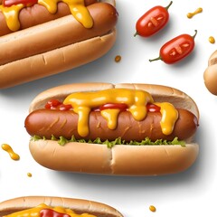 Hot Dog with Mustard and Ketchup