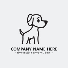 Dog illustration black and white for logo company vector image
