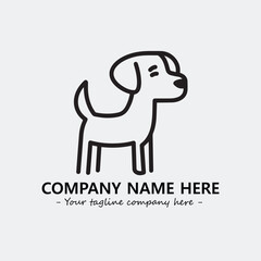 Dog illustration black and white for logo company vector image
