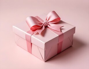 Obraz premium Pink Gift Box with Satin Bow