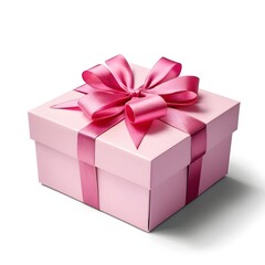 Obraz premium Pink Gift Box with Ribbon