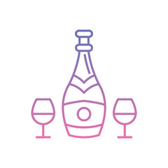 Champagne Bottle Icon vector stock illustration