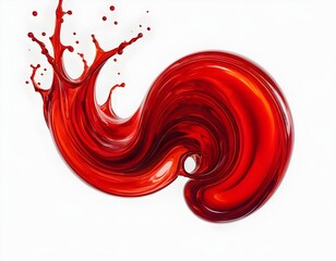 Red Liquid Splash Abstract