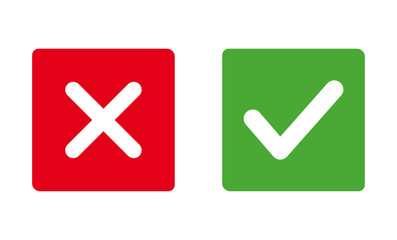 Obraz premium red cross and Green check mark symbol. representing correct and incorrect choices, approval and rejection, success and failure vector illustration 