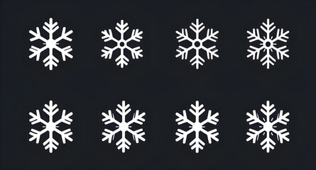 set of snowflakes 