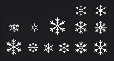set of snowflakes 