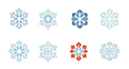 set of snowflakes 