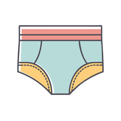 Stylish and Comfortable Womens Underwear Illustration Light Blue and Yellow