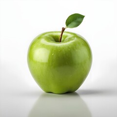 Green Apple with Leaf