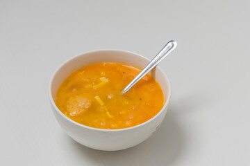 Cracked chicken eggs in a bowl. Prepared for scrambled eggs