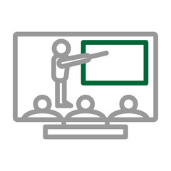 Webbased Training Vector Line Dark Green Grey Icon Design