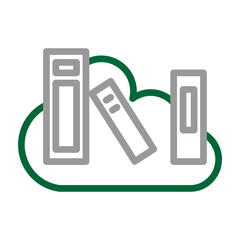 Online Library Vector Line Dark Green Grey Icon Design
