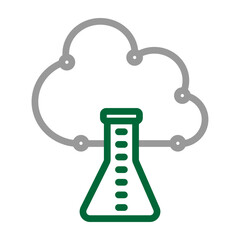 Virtual Labs Vector Line Dark Green Grey Icon Design