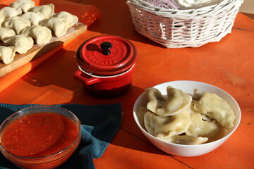 dumplings with meat and vegetables