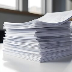 Stack of Papers on White Desk