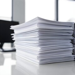 Stack of Papers on Desk