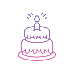 Birthday Cake Icon vector stock illustration