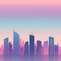 Fototapeta premium Pastel City Skyline at Dawn