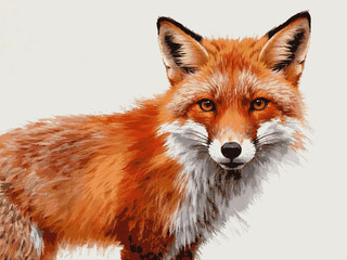 Fototapeta premium Crimson brushstrokes red fox isolated watercolor vector illustration svg