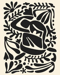 abstract art figures with natural elements