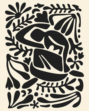 abstract art figures with natural elements