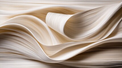 Close Up of Soft White and Beige Fabric Showcasing Texture and Warmth