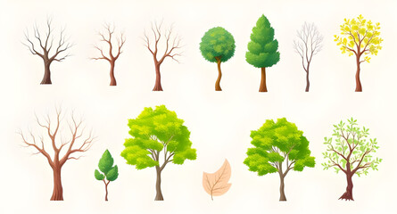 Fototapeta premium vector set of trees