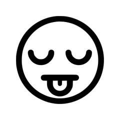 Obraz premium Emoji icon expressing satisfaction and indulgence 