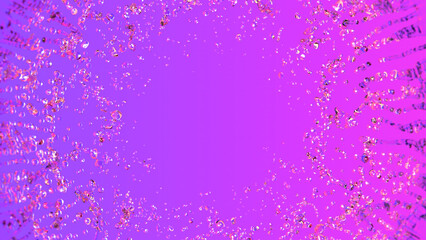 Purple Gradient Background With Clear Liquid Splashes