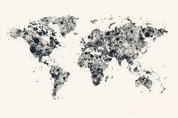 Obraz premium World map with speckled texture