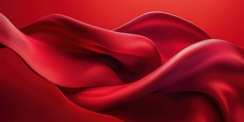 Obraz premium Elegant flowing red fabric creating graceful curves and stunning forms