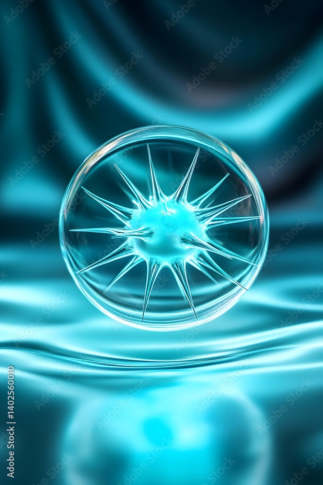 Aufkleber microscopic view of a cell encapsulated in a sphere