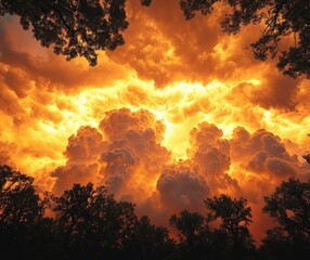Naklejka premium Fire Cloud Landscape