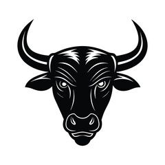 minotaur head bull horns vector art silhouette