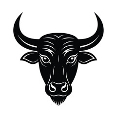 minotaur head bull horns vector art silhouette