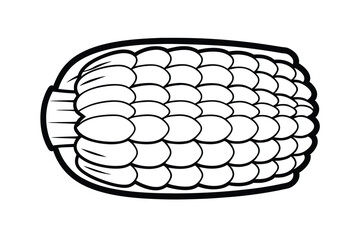 Simple Line Drawing of an Ear of Sweet Corn